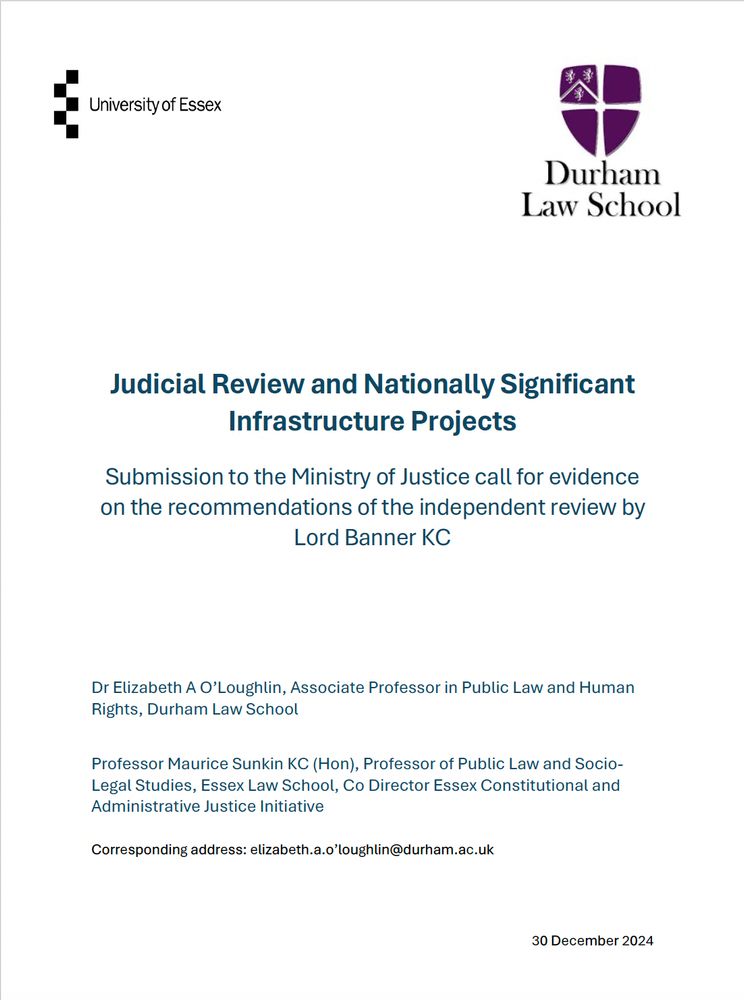 Title page of evidence