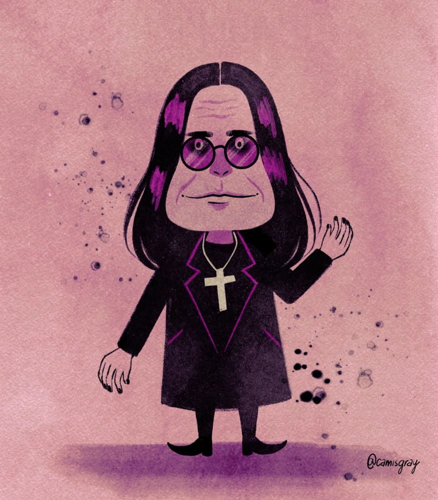 ilustração/caricatura do cantor ozzy osbourne