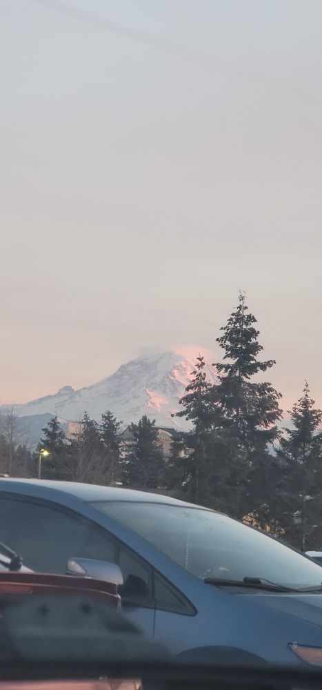 Mt Ranier near Seattle Washington at sunset