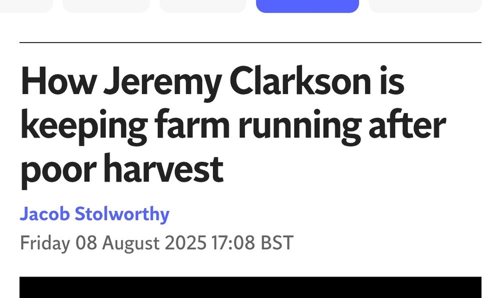 Headline: How Jeremy Clarkson is keeping farm running after poor harvest?