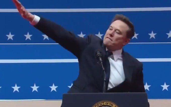 Elon Musk giving a Nazi salute on Trump's inauguration day