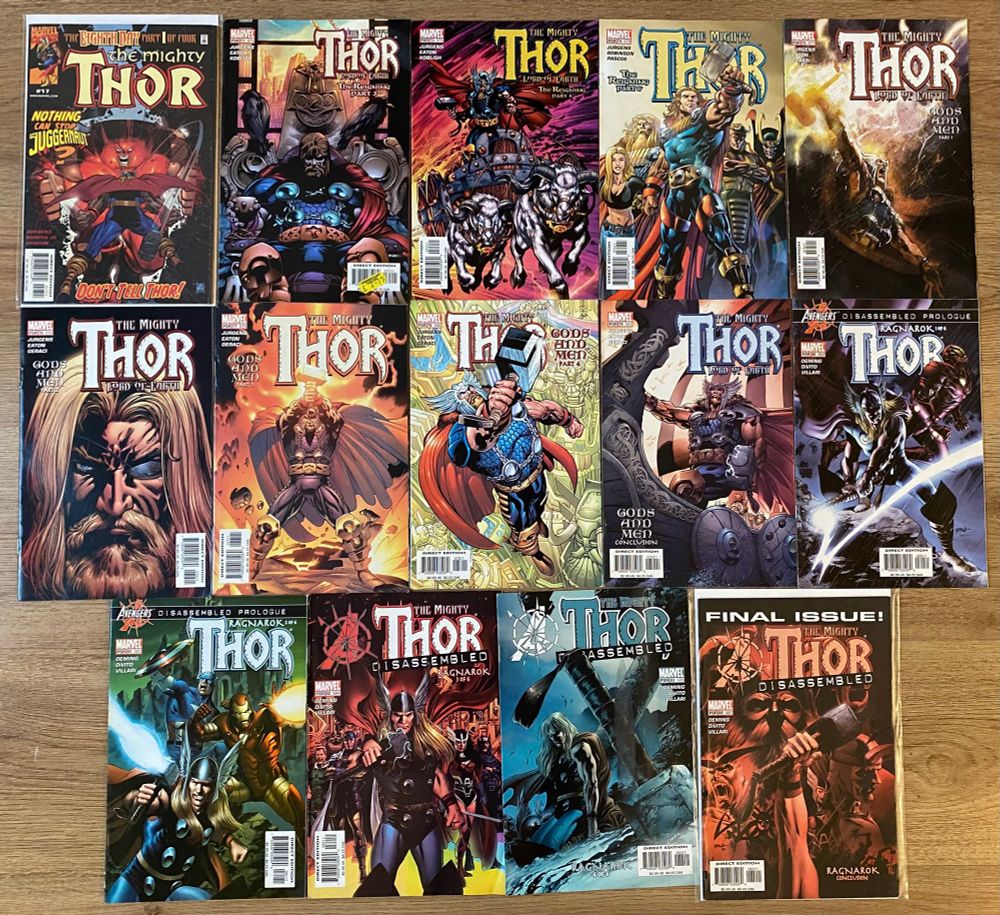 14 issues of Thor vol 2 with covers by various. 