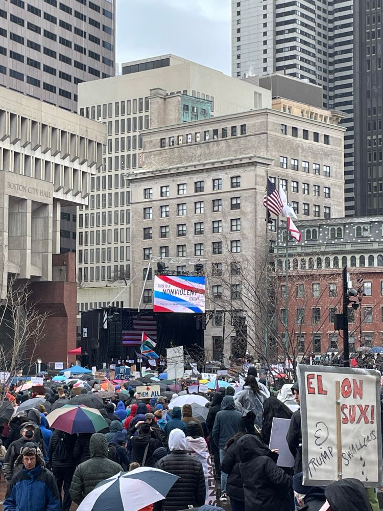 Ed Markey speaking at City Hall Plaza 