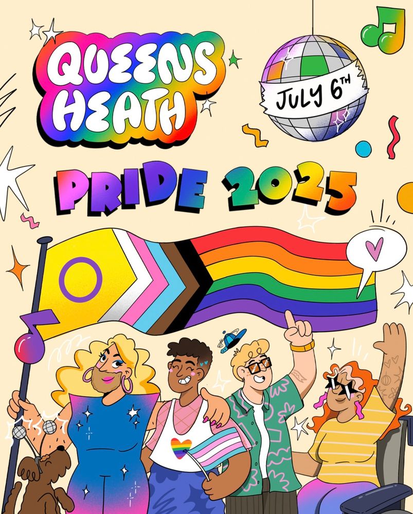 Queens Heath Pride 2025 poster