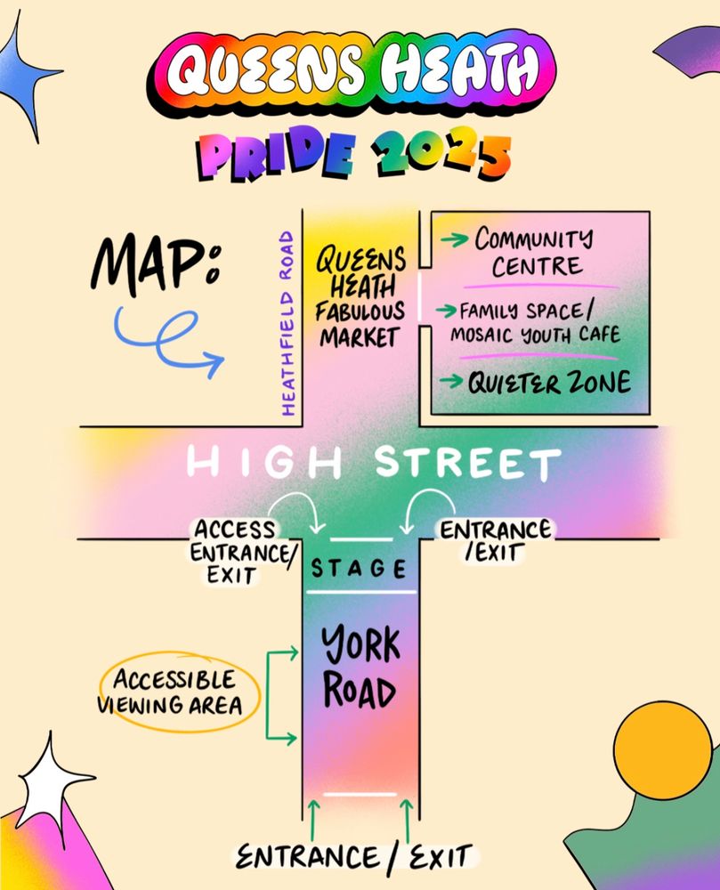 Queens Heath Pride 2025 Map