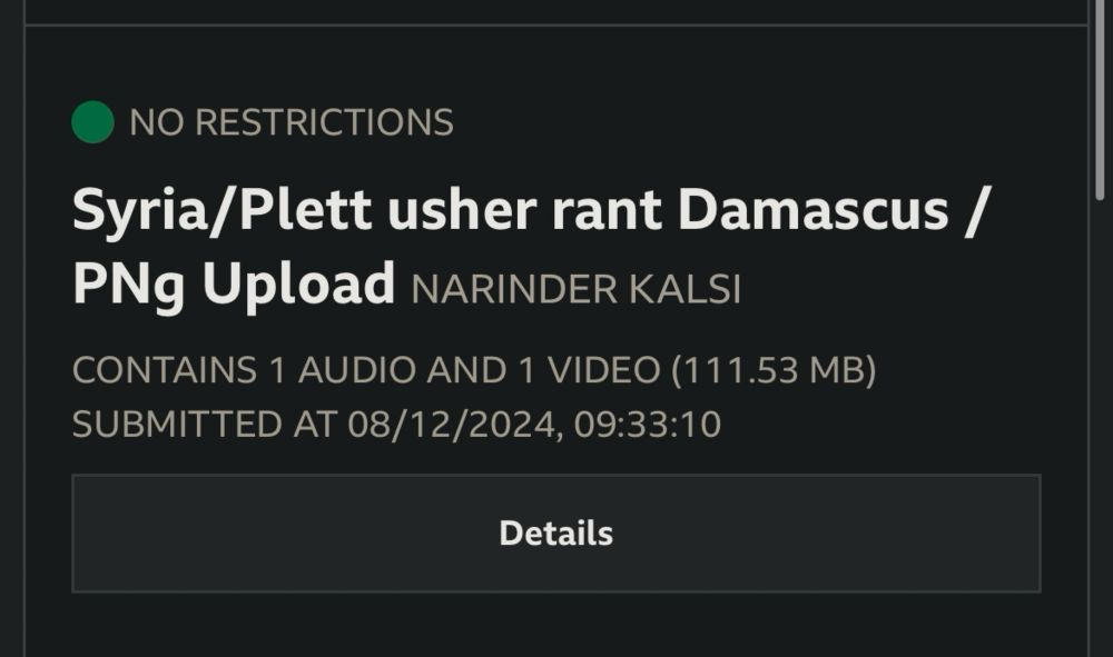 This shows the tech details of the video upload