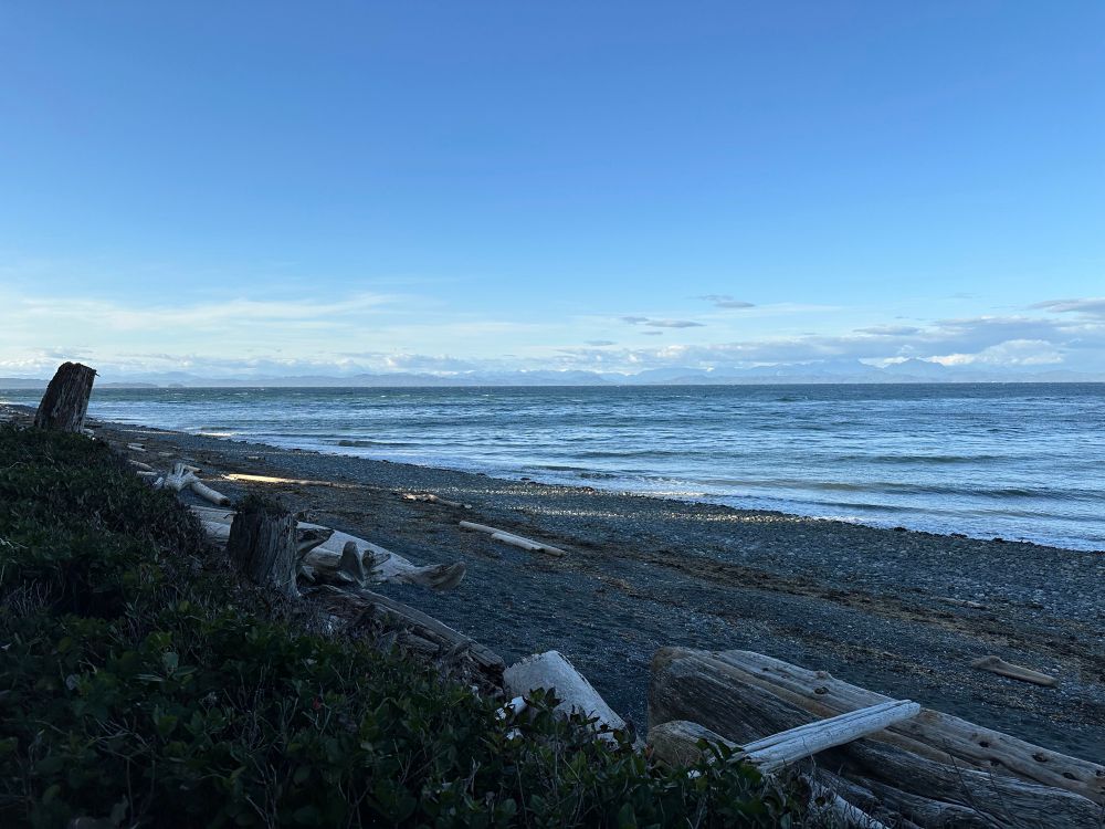 You can’t necessarily tell, but those are clouds nestled up against the Insular Mointains.