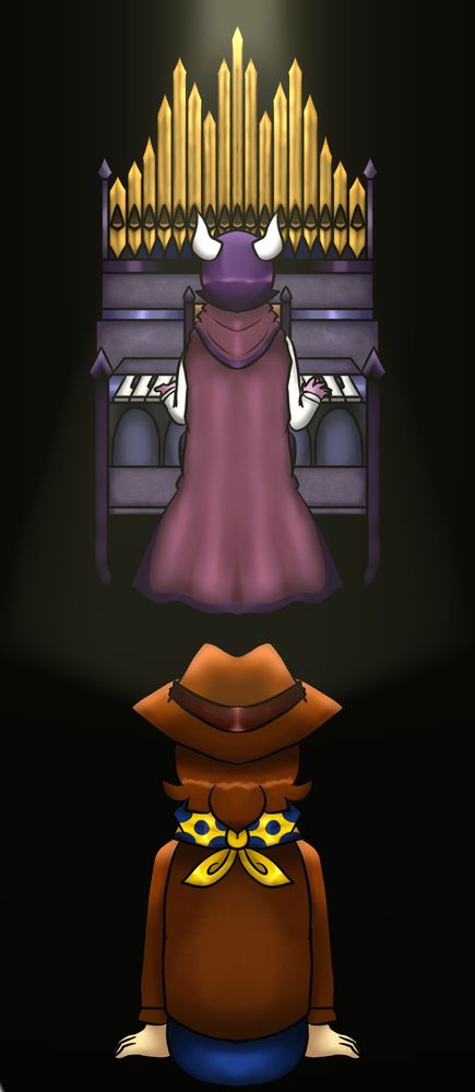 Clover listening to Dalv playing his
organ