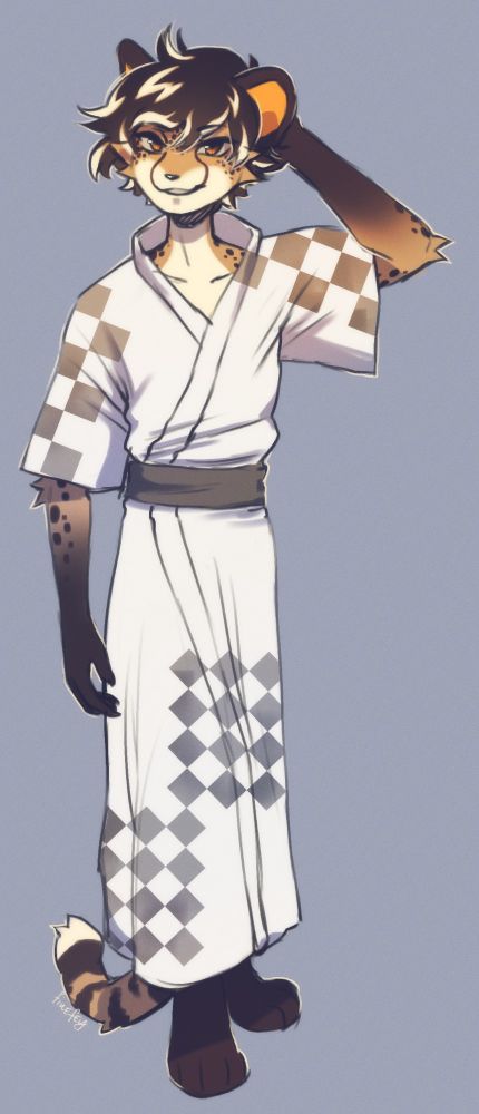 Cheetah in kimono