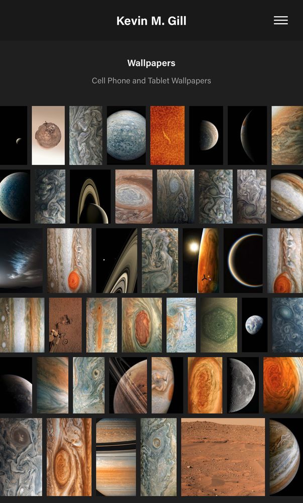 Screenshot of the webpage. Shows a sample of the wallpapers that are available for download.