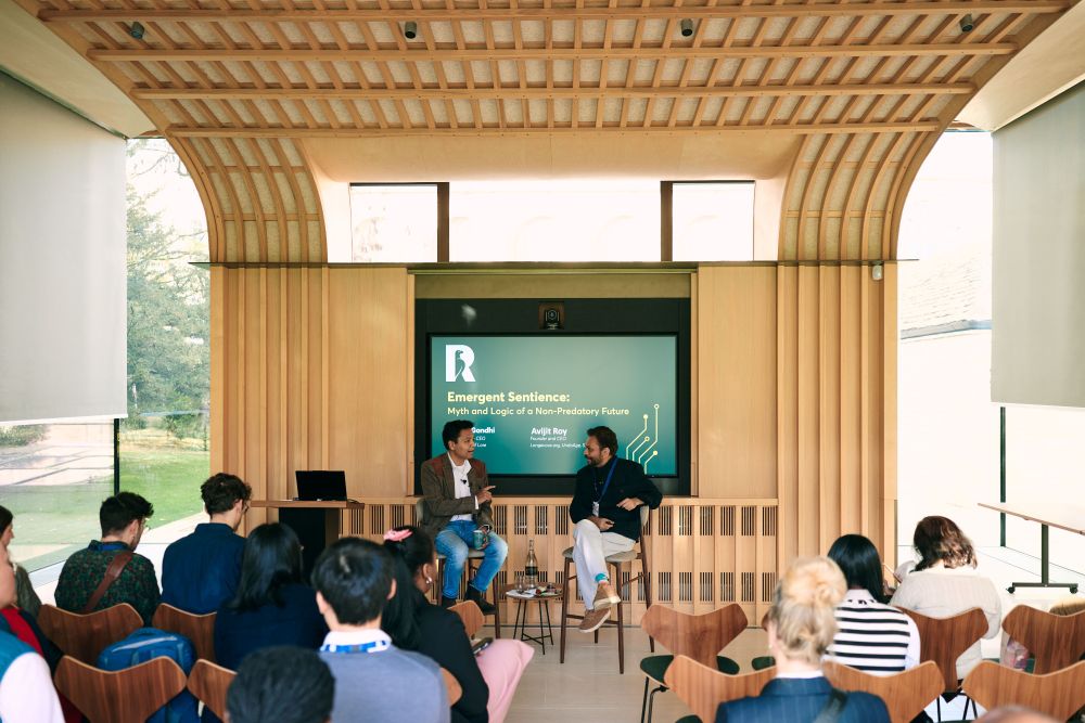 Anand Gandhi and Avijit Roy explore how stories steer civilization during a lunchtime session in the Glass Pavilion. 