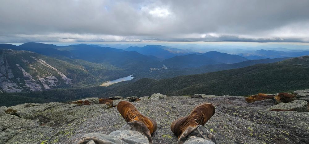 View from the summit of a mountain looking out over other peaks