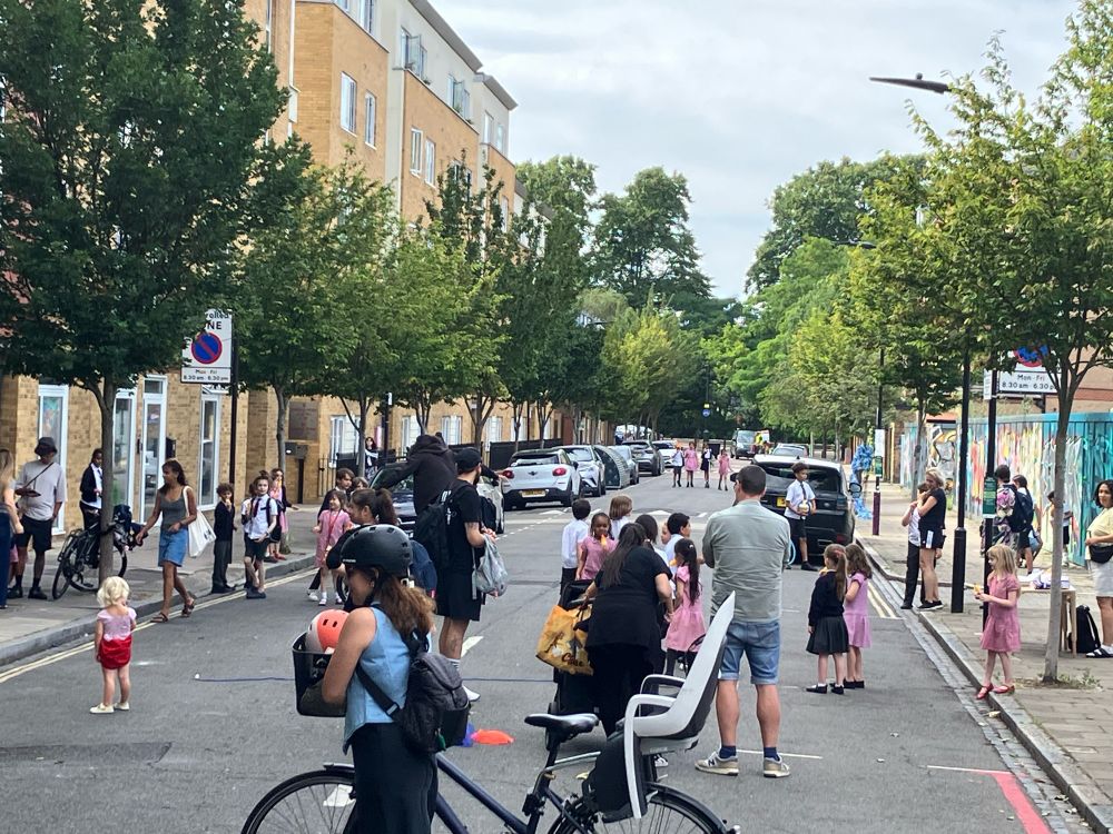Kids playing in the playstreet 