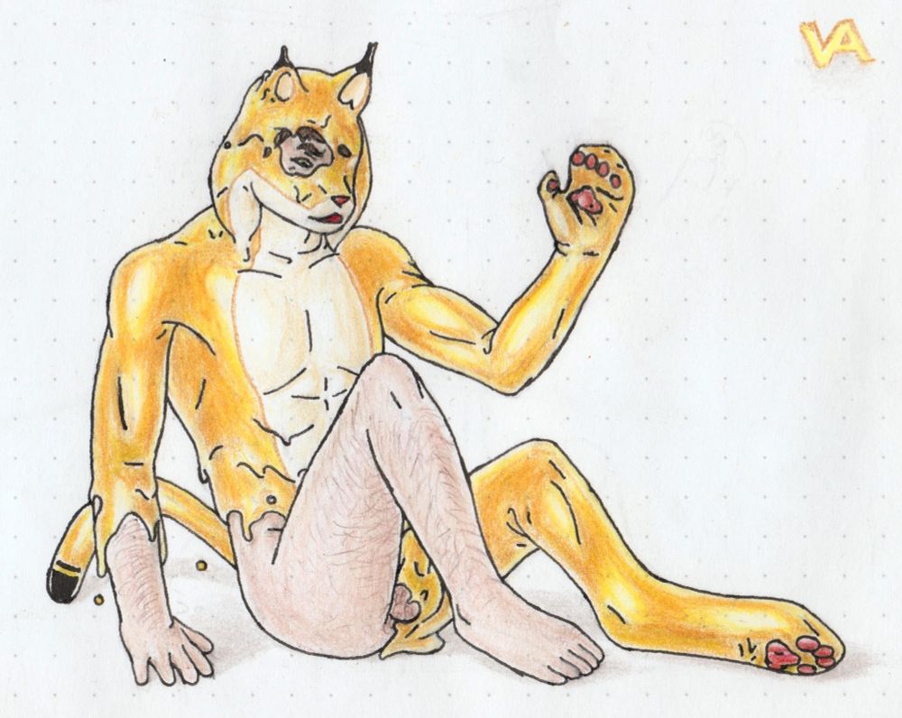 Same as above image, but the colors are rendered more naturally - the skin is pinker, there's more contrast and more orange in the latex parts as opposed to the lurid highlighter yellow of the previous attempted scan.
