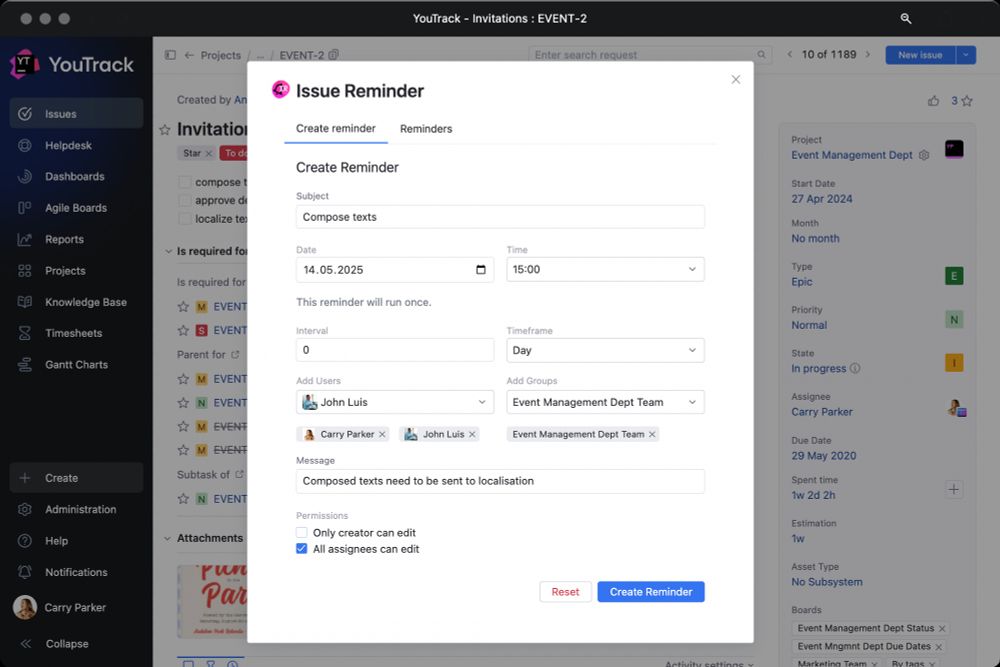 Issue Reminder app by twenty20