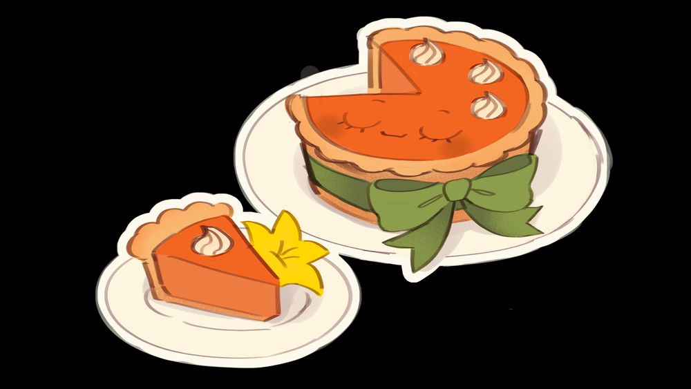 the same coloured sketch of pumpkin pie