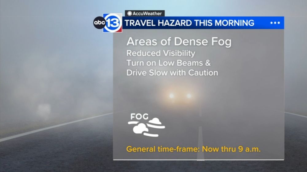 We're dealing with some dense morning fog and steamy weather until a cold front arrives on Wednesday.