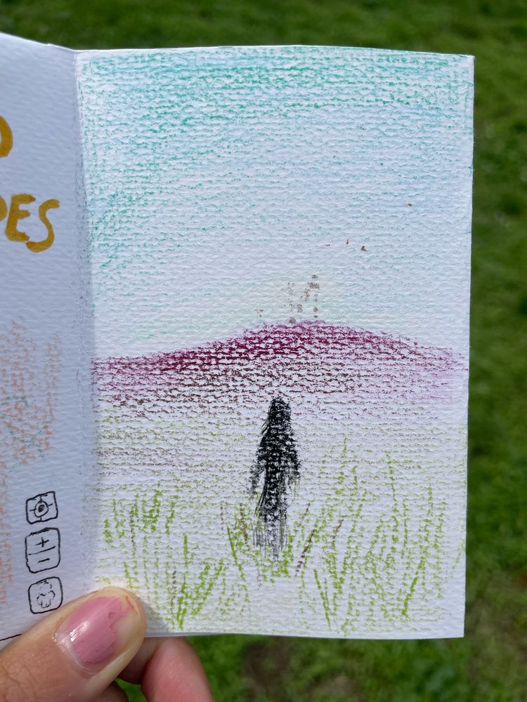 A figure in the steppes walks shadowed