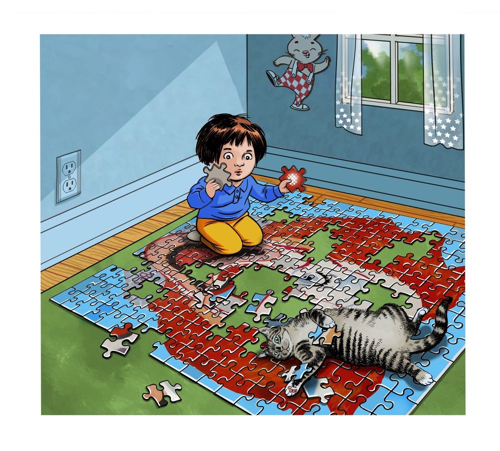 A cold pouring together an enormous puzzle