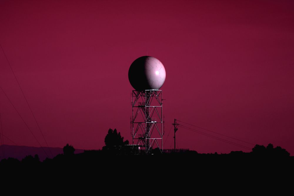 edited photo of the KMUX doppler radar