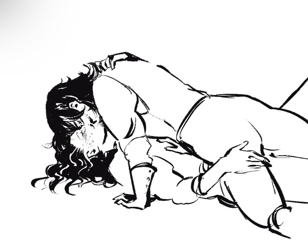 They are kissing on the ground your honor. Feur is on top. Of course he is 