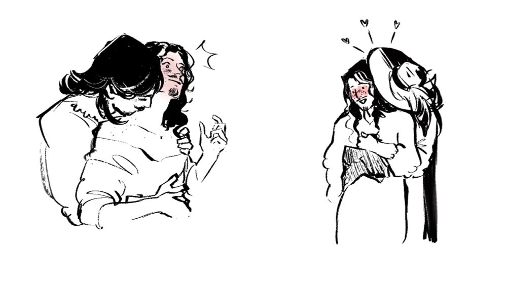 Armand of Feur is kissing Philippe’s neck. Philippe is visibly blushing. Let’s go gay people