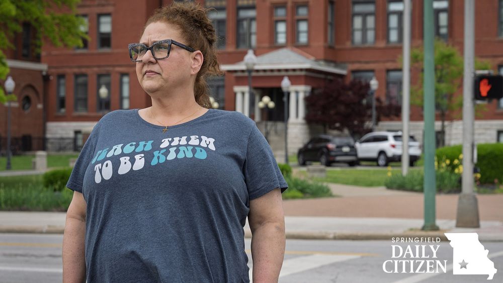 Victoria Rogers is one of two Central teachers accused of helping a transgender student transition without their parents' approval. Rogers said those accusations are not true. Photographed in front of Central High School in Springfield on Friday, April 25, 2025. (Photo by Jym Wilson)