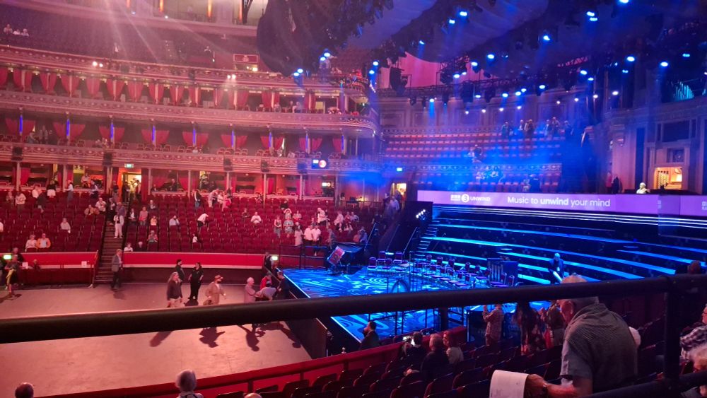 Royal Albert Hall stage, shortly before Arvo Pärt 90th birthday Prom.