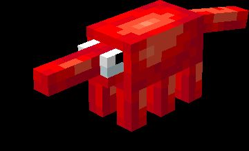 A six legged red being with a pointy nose, bulgy eyes, and tail