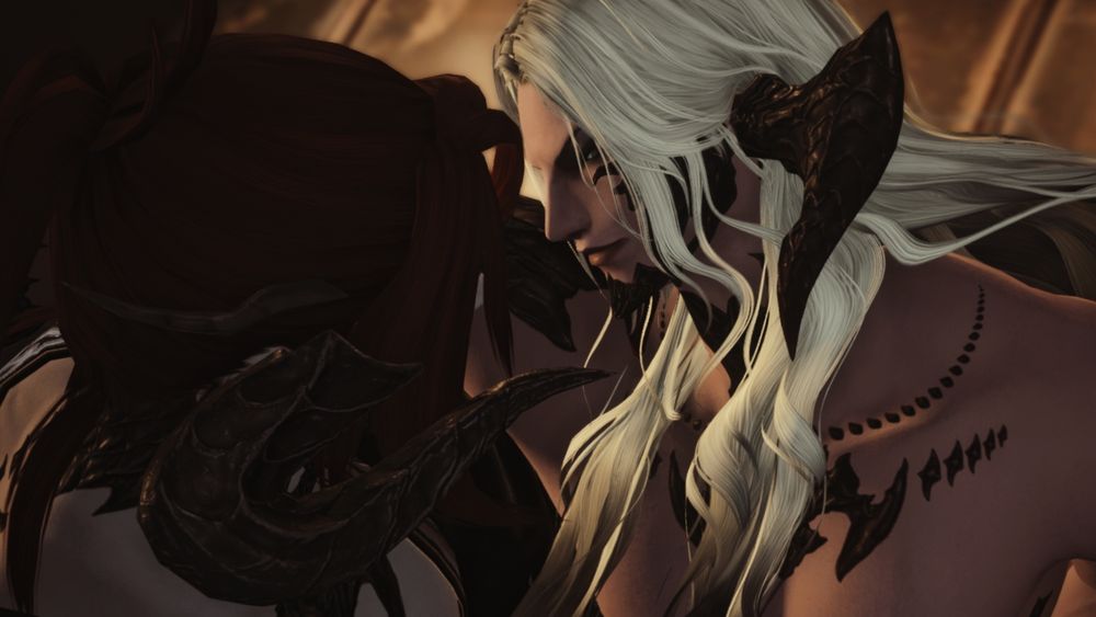 My OCs Ayami and Mischa sharing an intimate moment.