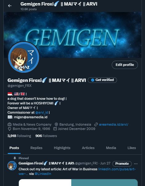 My Twitter page