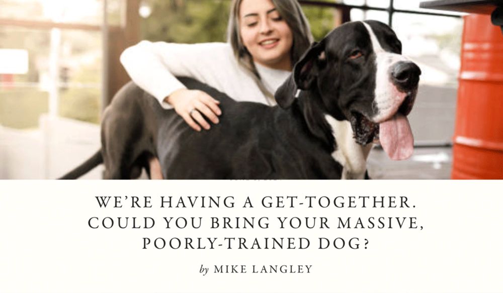 We’re Having a Get-Together. Could You Bring Your Massive, Poorly Trained Dog?