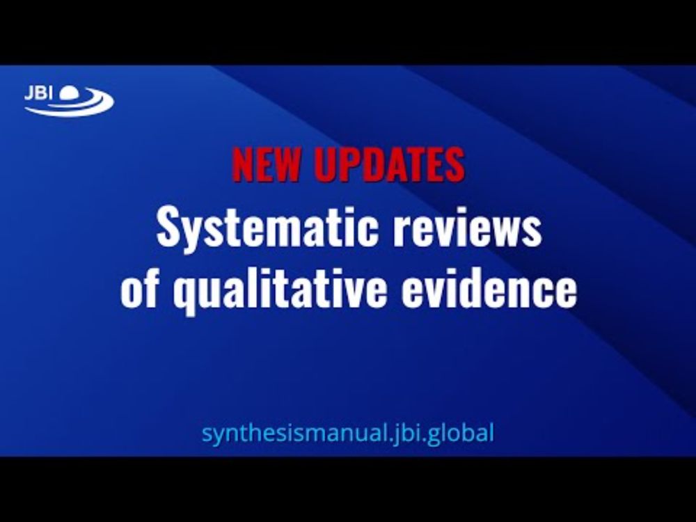 Latest updates to qualitative evidence synthesis