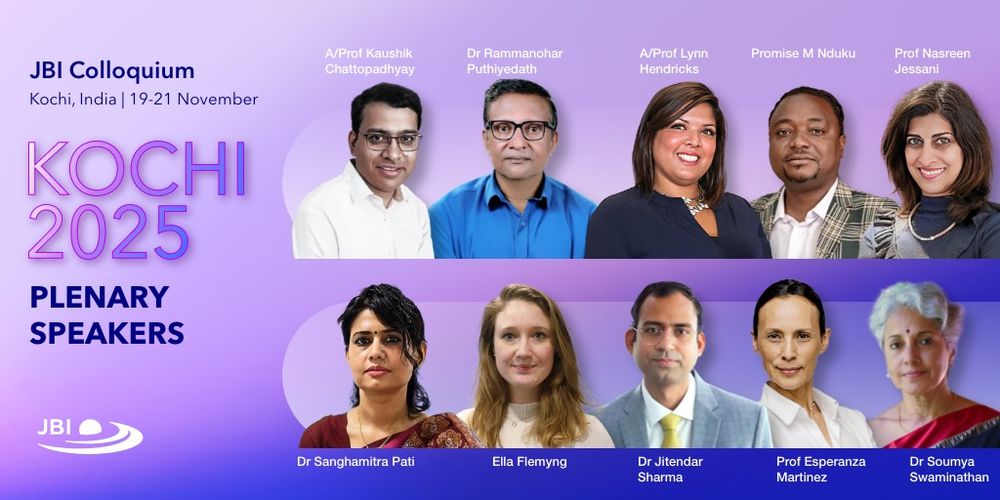 Profile photos of JBI Colloquium 2025 Kochi plenary speakers