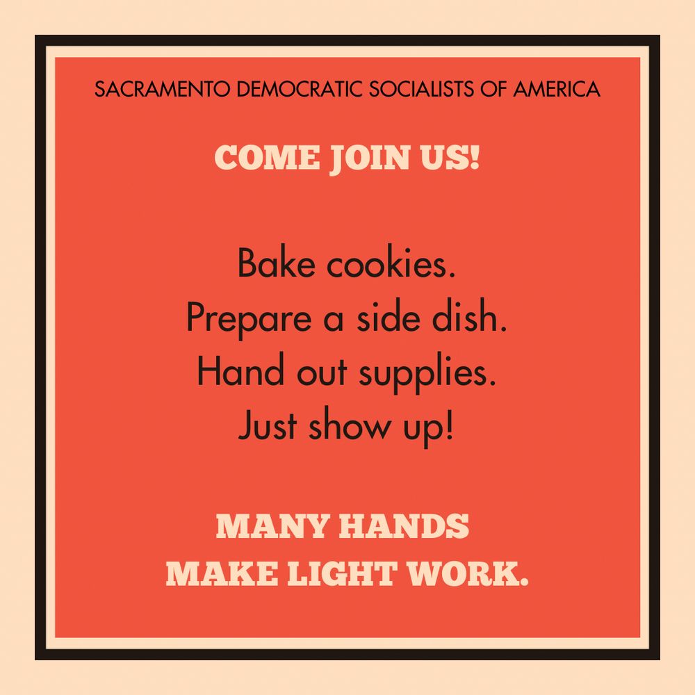 COME JOIN US!
Bake cookies.
Prepare a side dish.
Hand out supplies.
Just show up!
MANY HANDS
MAKE LIGHT WORK.