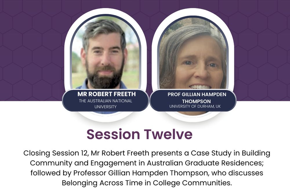 A graphic featuring headshots of Mr Robert Freeth and Prof Gillian Hampden Thompson, who are speakers in session 12 of CWI.
