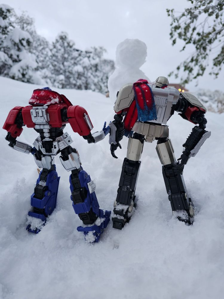 Orion and D16 admiring their snowman