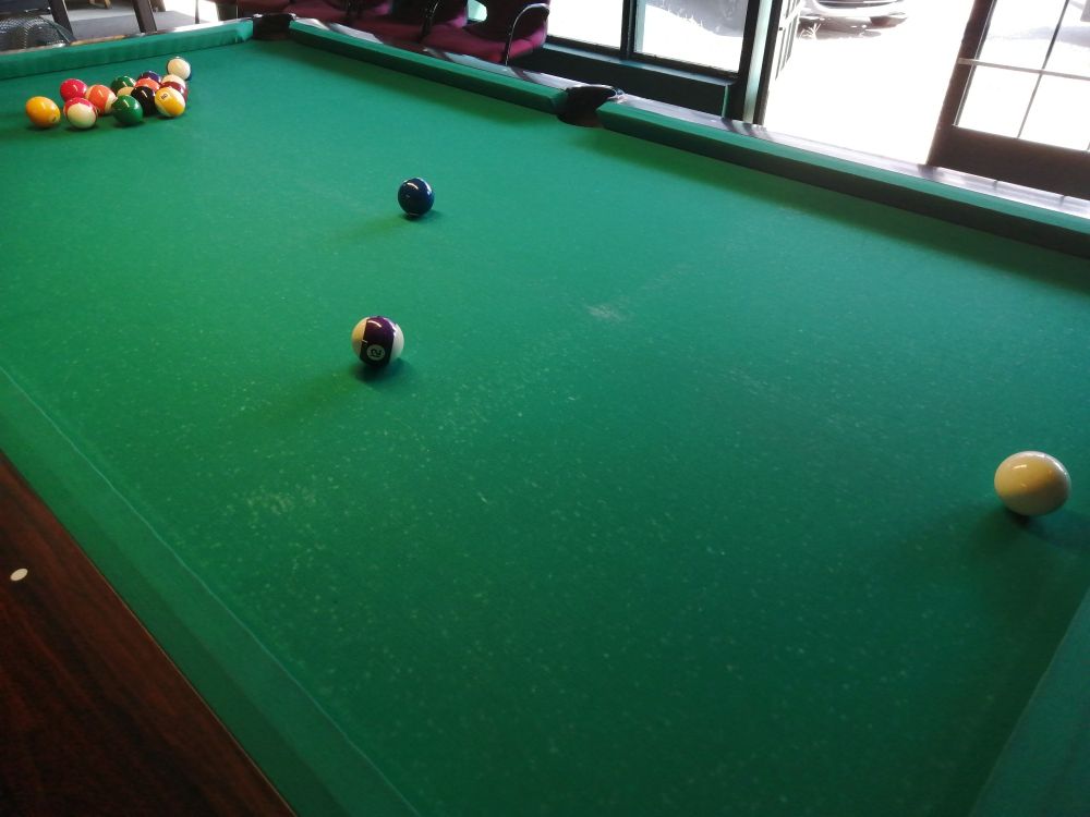 billiard table with 8 ball balls