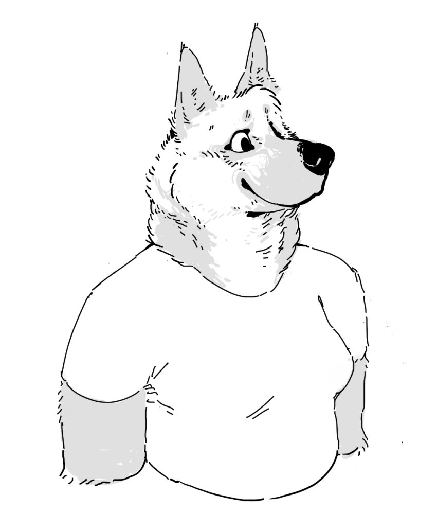 canid-esque transhuman woman in neutral pose