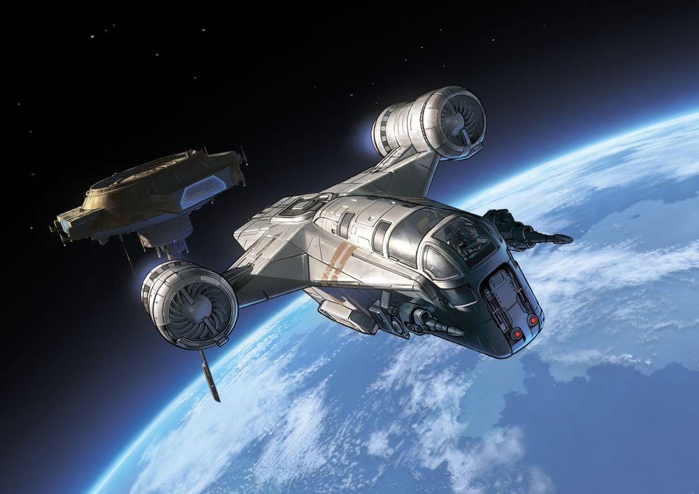 An illustration of the Razor Crest, for star wars unlimited