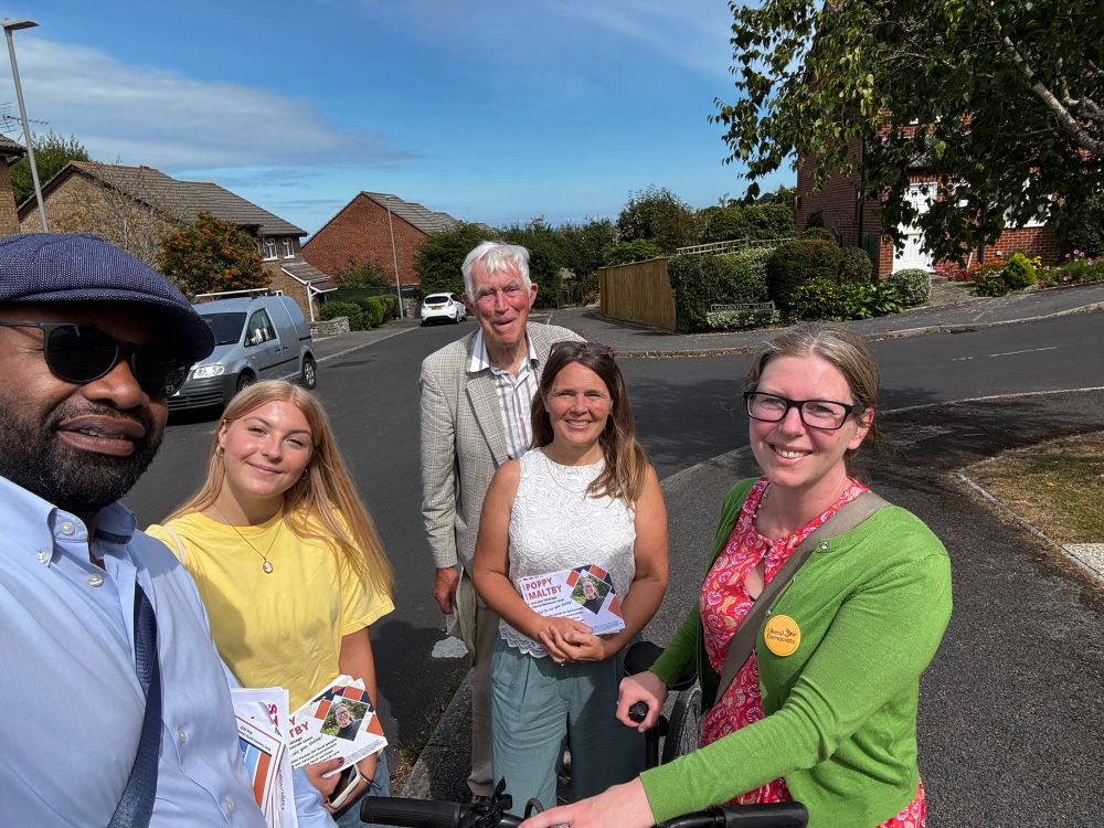Vikki with campaigners in Swanage