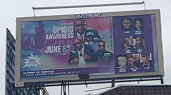 Photo: Billboard promoting Irvington Township's Opioid Awareness Event