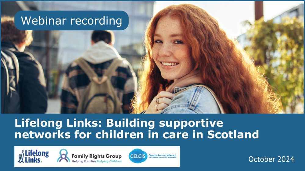 A graphic promoting the lifelong links webinar hosted by CELCIS.