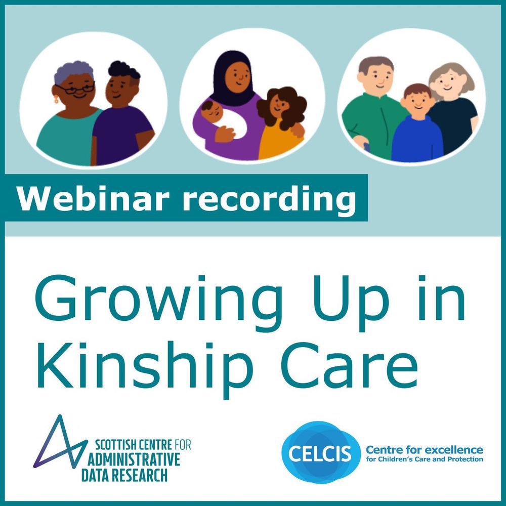 A graphic for the recorded webinar Growing Up in Kinship Care, which appears on the CELCIS website.