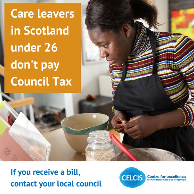 An image of a young person to illustrate the message that young care leavers under 26 years are exempt from paying council tax in Scotland. The link offers more information.