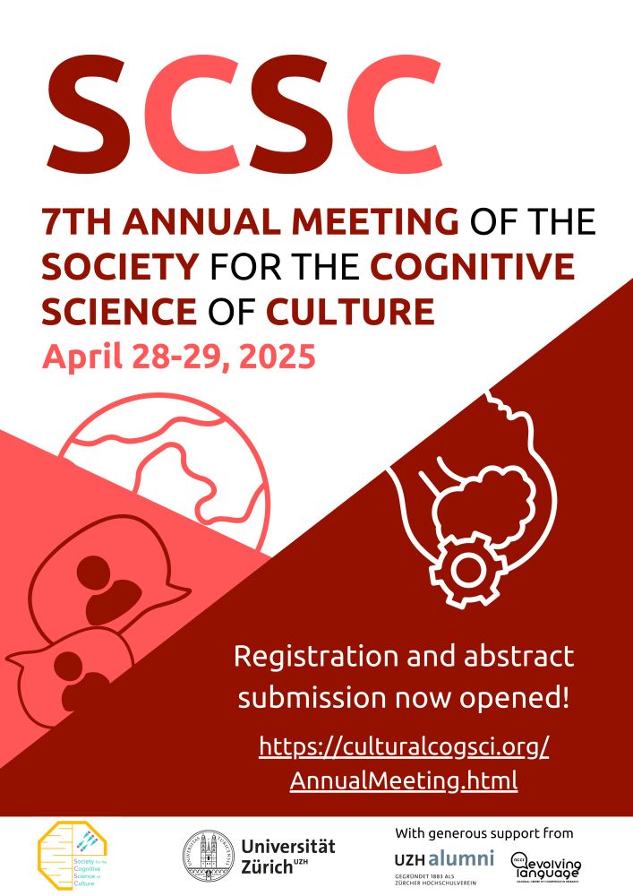 7th annual meeting of the Society for the Cognitive Science of Culture (SCSC). Registration and abstract submission now opened!