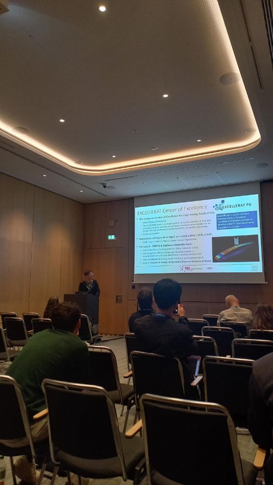 Photo of Francesco Salvadore presenting EXCELLERAT at the workshop