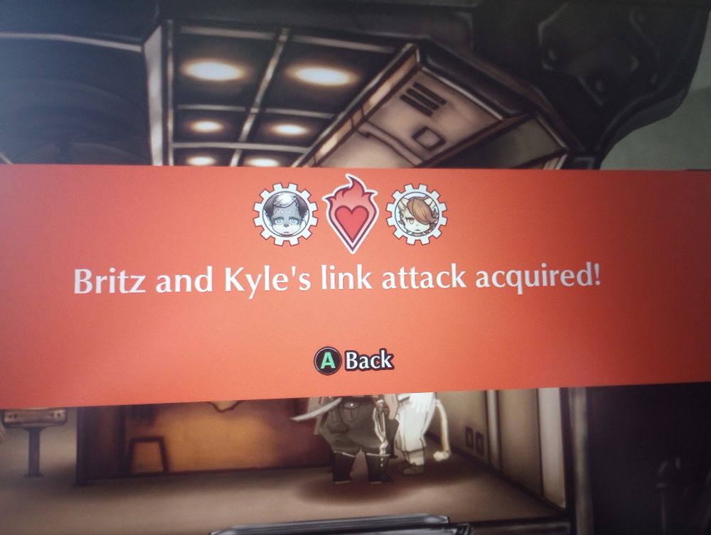 "Britz and Kyles link attack acquired!" From Fuga: Melodies of Steel 