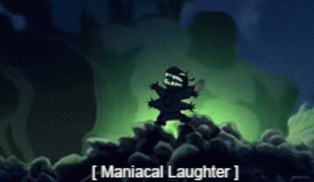 Stitch maniacal laughter gif