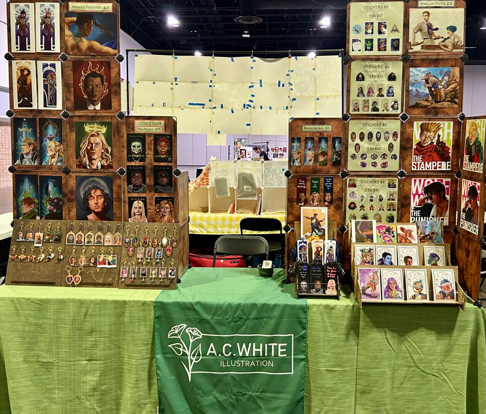 Photo of an artist alley booth at MetroCon in Tampa Bay